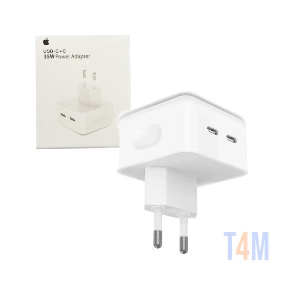 Apple Power Adapter Dual Type C 35W for all Smartphone and iPad White